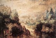 Herri met de Bles Landscape with Christ and the Men of Emmaus oil painting on canvas